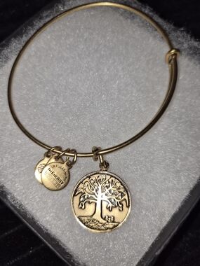 Alex and Ani Gold Tree of Life Charm Bangle Bracelet